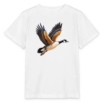 Fliegende Kanadische Gans - Stanley/Stella Kinder T-Shirt MINI CREATOR  - Weiß - Vorne - Maike (125cm)