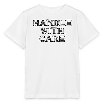 HANDLE WITH CARE Schriftzug handgezeichnet - Stanley/Stella Kinder T-Shirt MINI CREATOR  - Weiß - Vorne - Maike (125cm)