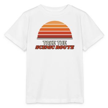 Take the Scenic Route – Retro Sonnenuntergang - Stanley/Stella Kinder T-Shirt MINI CREATOR  - Weiß - Vorne - Maike (125cm)