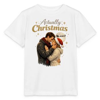 Romantische Weihnachtsumarmungen - Stanley/Stella Kinder T-Shirt MINI CREATOR  - Weiß - Vorne - Maike (125cm)