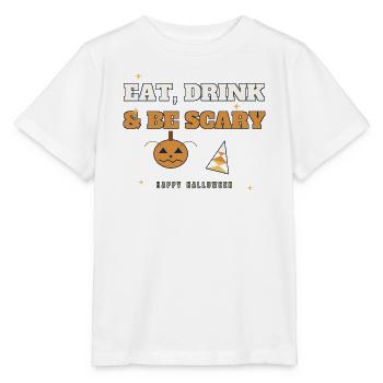 Essen, Trinken & Sei Gruseliges Halloween-Tee - Stanley/Stella Kinder T-Shirt MINI CREATOR  - Weiß - Vorne - Maike (125cm)