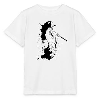Zeichnung Flötistin - Stanley/Stella Kinder T-Shirt MINI CREATOR  - Weiß - Vorne - Maike (125cm)