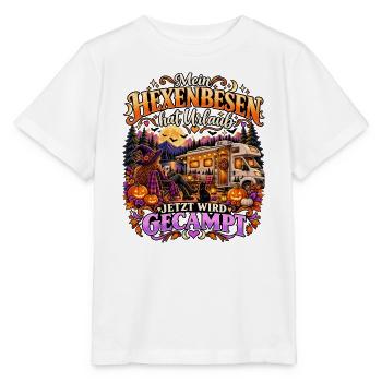 Hexenbesen Urlaub Camping im Wald - Stanley/Stella Kinder T-Shirt MINI CREATOR  - Weiß - Vorne - Maike (125cm)
