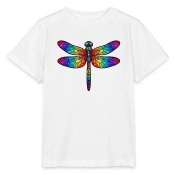 Formulierung: Buntglas Regenbogen Insekt Kunst T-Shirt - Stanley/Stella Kinder T-Shirt MINI CREATOR  - Weiß - Vorne - Maike (125cm)