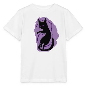 Mitternachtskatzen-Silhouette - Stanley/Stella Kinder T-Shirt MINI CREATOR  - Weiß - Vorne - Maike (125cm)