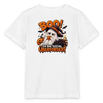 Halloween Geist: Sozial Überfordert - Stanley/Stella Kinder T-Shirt MINI CREATOR  - Weiß - Vorne - Maike (125cm)