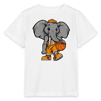 Basketball Elefant - Stanley/Stella Kinder T-Shirt MINI CREATOR  - Weiß - Vorne - Maike (125cm)