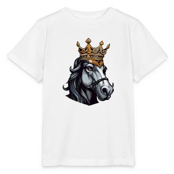 Pferd Kopf mit Krone - Stanley/Stella Kinder T-Shirt MINI CREATOR  - Weiß - Vorne - Maike (125cm)