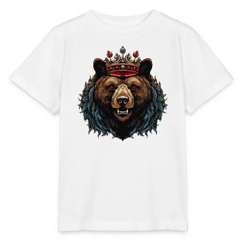 Bär Kopf mit Krone - Stanley/Stella Kinder T-Shirt MINI CREATOR  - Weiß - Vorne - Maike (125cm)