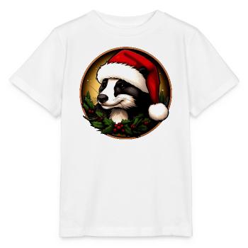 Dachse Weihnachten / Weihnachtsmann Marder - Stanley/Stella Kinder T-Shirt MINI CREATOR  - Weiß - Vorne - Maike (125cm)