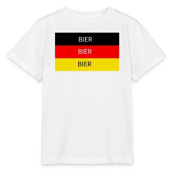 Bier Flagge Schwarz Rot Gold Deutschland - Stanley/Stella Kinder T-Shirt MINI CREATOR  - Weiß - Vorne - Maike (125cm)