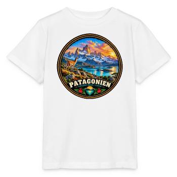 Chilenische Patagonien Landschaft Natur Wandern - Stanley/Stella Kinder T-Shirt MINI CREATOR  - Weiß - Vorne - Maike (125cm)
