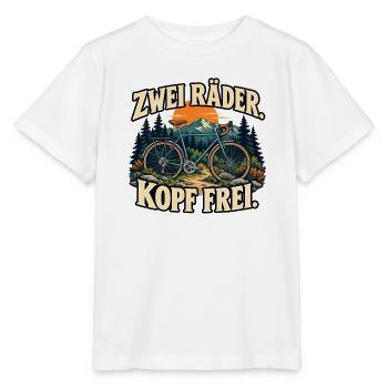 Zwei Räder, Kopf frei - Fahrrad und Natur - Stanley/Stella Kinder T-Shirt MINI CREATOR  - Weiß - Vorne - Maike (125cm)