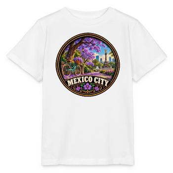 Lila Blumen Dschungel Urlaub Mexiko Stadt - Stanley/Stella Kinder T-Shirt MINI CREATOR  - Weiß - Vorne - Maike (125cm)