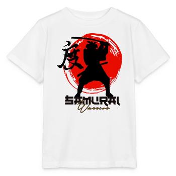 Roter Kreis-Krieger-Silhouette - Stanley/Stella Kinder T-Shirt MINI CREATOR  - Weiß - Vorne - Maike (125cm)