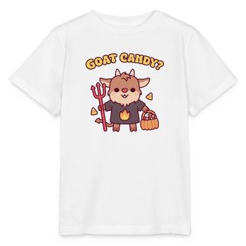 Süßer Teufelsziegen-Süßes-oder-Saures-Witz – Wortspiel mit Ziegenbonbons - Stanley/Stella Kinder T-Shirt MINI CREATOR  - Weiß - Vorne - Maike (125cm)