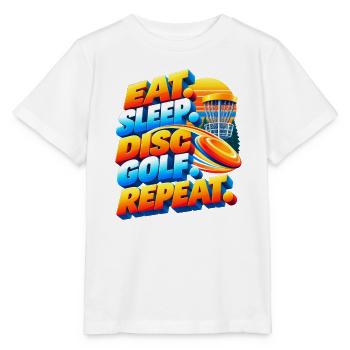 Eat. Sleep. Disc Golf. Repeat. - Stanley/Stella Kinder T-Shirt MINI CREATOR  - Weiß - Vorne - Maike (125cm)