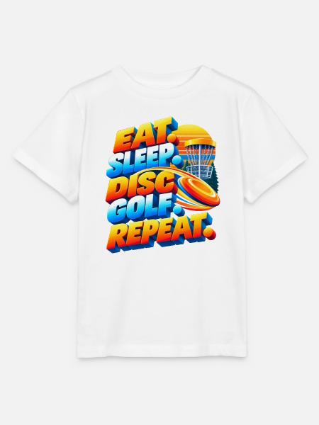 Eat. Sleep. Disc Golf. Repeat. - Stanley/Stella Kinder T-Shirt MINI CREATOR - Weiß