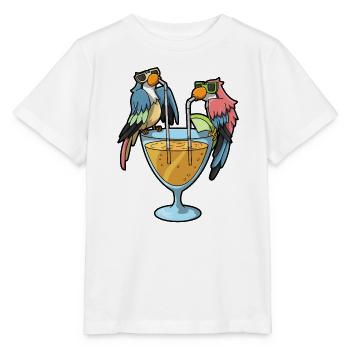 Papageien Cocktail Humor - Stanley/Stella Kinder T-Shirt MINI CREATOR  - Weiß - Vorne - Maike (125cm)