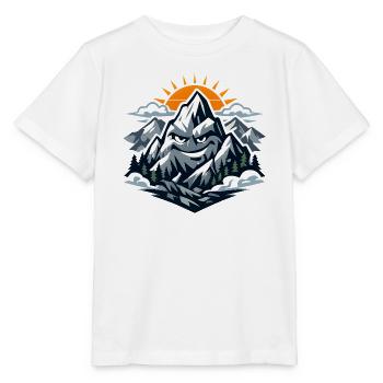 Lachender Berggipfel im Sonnenaufgang - Stanley/Stella Kinder T-Shirt MINI CREATOR  - Weiß - Vorne - Maike (125cm)