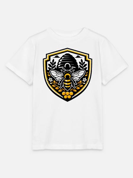 Bienenemblem Schild - Stanley/Stella Kinder T-Shirt MINI CREATOR  - Weiß