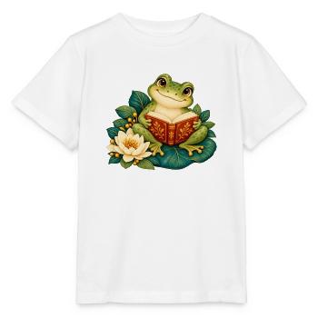Froschleser auf Seerosen - Stanley/Stella Kinder T-Shirt MINI CREATOR  - Weiß - Vorne - Maike (125cm)
