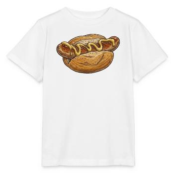 Hotdog Kunst mit Senf-Schwung - Stanley/Stella Kinder T-Shirt MINI CREATOR  - Weiß - Vorne - Maike (125cm)
