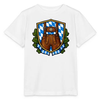 Bayerisches Lederhosen Wappen - Stanley/Stella Kinder T-Shirt MINI CREATOR  - Weiß - Vorne - Maike (125cm)