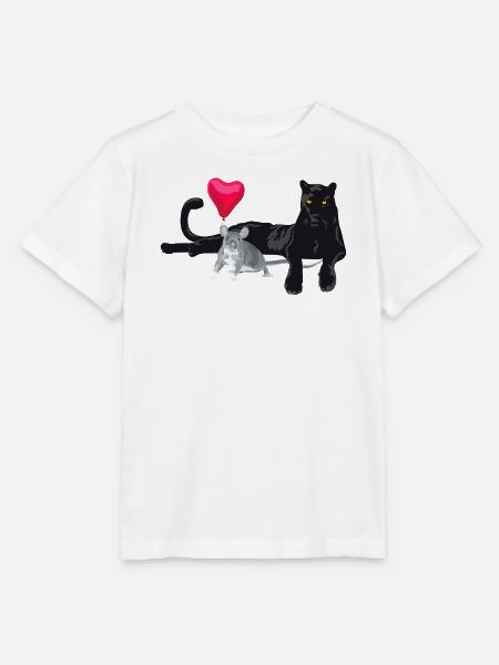 Herzballon Freundschaft Katze Maus - Stanley/Stella Kinder T-Shirt MINI CREATOR  - Weiß