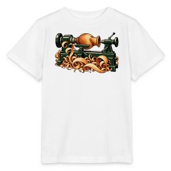 Vase nimmt Gestalt auf einer Drehbank an - Stanley/Stella Kinder T-Shirt MINI CREATOR  - Weiß - Vorne - Maike (125cm)