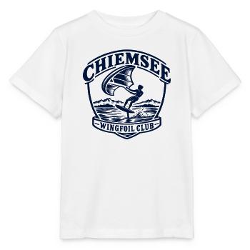 Wingfoil Club Logo Wasserabenteuer - Stanley/Stella Kinder T-Shirt MINI CREATOR  - Weiß - Vorne - Maike (125cm)