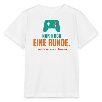 Nur noch eine Runde – Gamer Spruch - Stanley/Stella Kinder T-Shirt MINI CREATOR  - Weiß - Vorne - Maike (125cm)