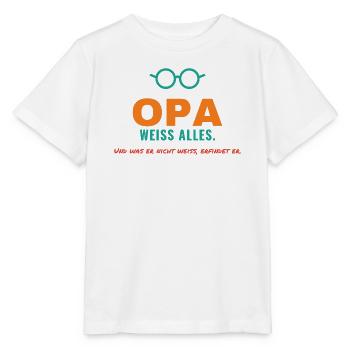 Opa weiß alles – und was nicht, erfindet er - Stanley/Stella Kinder T-Shirt MINI CREATOR  - Weiß - Vorne - Maike (125cm)