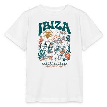 Ibiza Sun Surf 2027 - Stanley/Stella Kinder T-Shirt MINI CREATOR  - Weiß - Vorne - Maike (125cm)