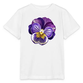 Stiefmütterchenblüte - Stanley/Stella Kinder T-Shirt MINI CREATOR  - Weiß - Vorne - Maike (125cm)