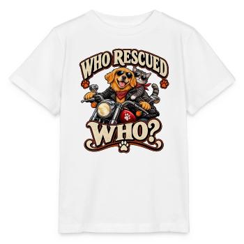 Wer hat wen auf dem Motorrad gerettet - Stanley/Stella Kinder T-Shirt MINI CREATOR  - Weiß - Vorne - Maike (125cm)