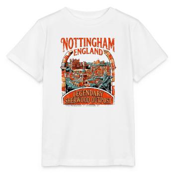 City Vintage Nottingham England Sherwood Outpost - Stanley/Stella Kinder T-Shirt MINI CREATOR  - Weiß - Vorne - Maike (125cm)