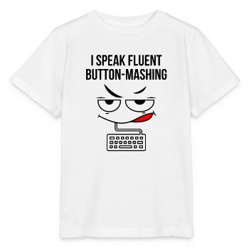 Ich spreche fließend Button-Mashing - Stanley/Stella Kinder T-Shirt MINI CREATOR  - Weiß - Vorne - Maike (125cm)