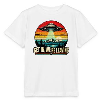 UFO Sunset Retro Tee - Stanley/Stella Kinder T-Shirt MINI CREATOR  - Weiß - Vorne - Maike (125cm)