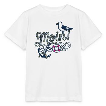 Moin mit_Moewe_und_Anker - Stanley/Stella Kinder T-Shirt MINI CREATOR  - Weiß - Vorne - Maike (125cm)