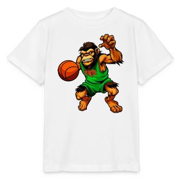 Schimpansen Basketballerin / Basketball Affe - Stanley/Stella Kinder T-Shirt MINI CREATOR  - Weiß - Vorne - Maike (125cm)