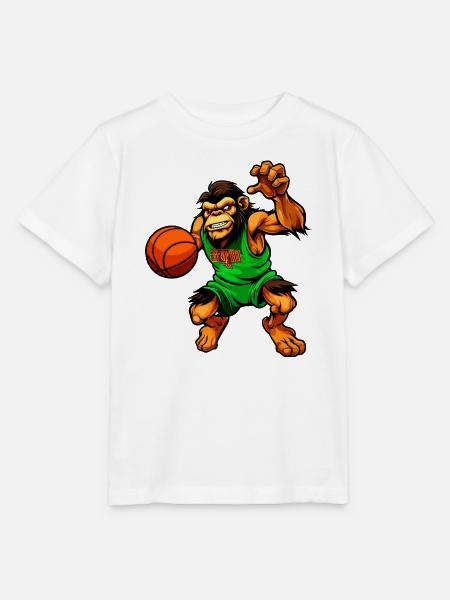 Schimpansen Basketballerin / Basketball Affe - Stanley/Stella Kinder T-Shirt MINI CREATOR - Weiß