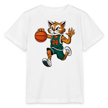 Katzen Basketball - Stanley/Stella Kinder T-Shirt MINI CREATOR  - Weiß - Vorne - Maike (125cm)