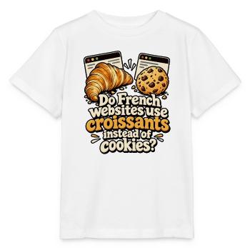 Croissants statt Cookies Parodie - Stanley/Stella Kinder T-Shirt MINI CREATOR  - Weiß - Vorne - Maike (125cm)