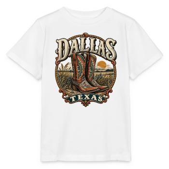 Texas Dallas Cowboy Stiefel - Stanley/Stella Kinder T-Shirt MINI CREATOR  - Weiß - Vorne - Maike (125cm)