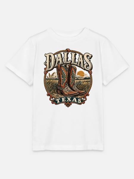 Texas Dallas Cowboy Stiefel - Stanley/Stella Kinder T-Shirt MINI CREATOR  - Weiß