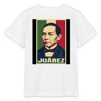 Benito Juárez Mexiko Pop Art - Stanley/Stella Kinder T-Shirt MINI CREATOR  - Weiß - Vorne - Maike (125cm)