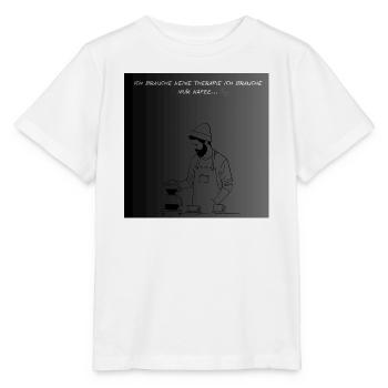 Premium Kaffee Liebhaber T-Shirt - Stanley/Stella Kinder T-Shirt MINI CREATOR  - Weiß - Vorne - Maike (125cm)