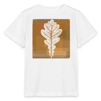 Eichenblatt - Botanisch / Stencil Quadrat Rahmen - Stanley/Stella Kinder T-Shirt MINI CREATOR  - Weiß - Vorne - Maike (125cm)