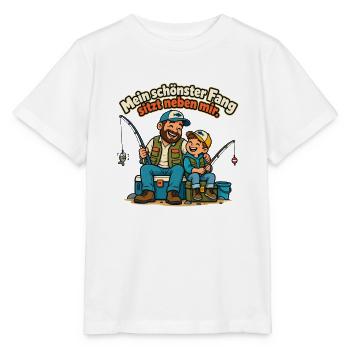 Angler Papa Angeln mit Kindern Familienangeln - Stanley/Stella Kinder T-Shirt MINI CREATOR  - Weiß - Vorne - Maike (125cm)